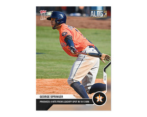 George Springer - MLB TOPPS NOW Card 365 2020 4 hits in leadoff spot postseason 