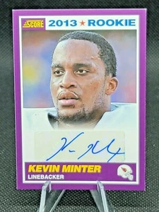 2013 PANINI -SCORE FOOTBALL- NFL- "KEVIN MINTER" ROOKIE CARD AUTOGRAPH CARD#389 - Picture 1 of 2