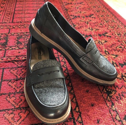 Mocassini donna Clarks Collection Penny neri in tweed taglia US 6 UK 3 5