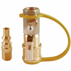 "Propane or Natural Gas 1/4"" Quick Connect Kit-Shut Off Valve & Full Flow Plug - Picture 1 of 5