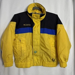 Columbia Sportswear Bugaboo Windbreaker Jacket Yellow/blue/black Youth Size 7/8 - Picture 1 of 7