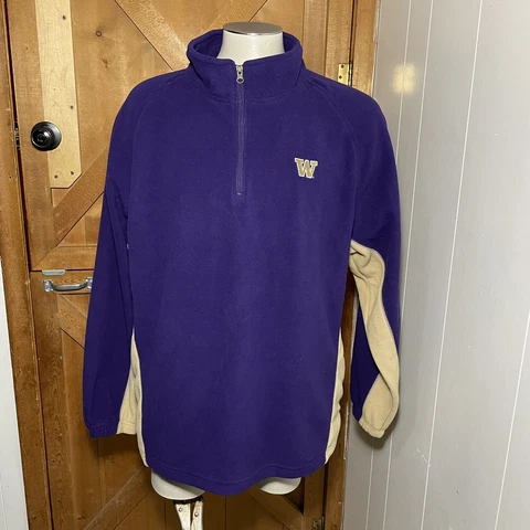 Washington Huskies University Mens Size XL Purple Football 1/4 Zip NCAA Fleece Cover