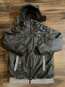 CB SPORT Full Zip Hooded Jacket Vintage Size 1X Women’s Lined Black Ski Coat - Picture 1 of 10