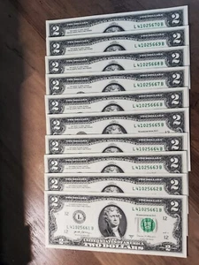 Ted (10) Uncirculated $2.00 Notes, Series 2017-A # L41025661 B - 70 B - Picture 1 of 2