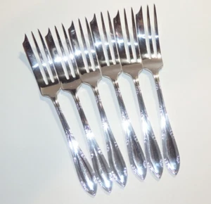 6 Vtg WWII Era James Dixon & Sons, England, Sterling Silver Dessert Pastry Forks - Picture 1 of 10