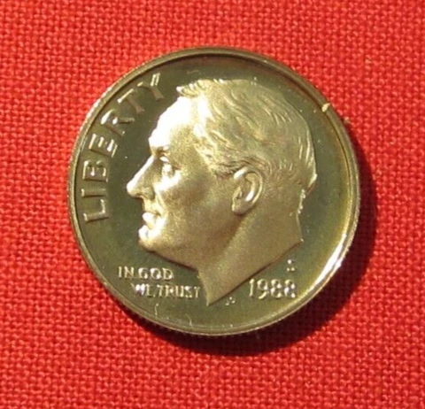 1988 S Proof Roosevelt Dime - Some Toning - Actual Coin in Photos  (1404) Cover