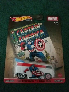 Hotwheels Marvel Captain America Volkswagen T1 Drag Bus - Picture 1 of 2