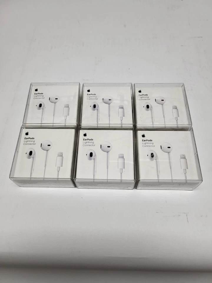 Lote de 6 auriculares intrauditivos Apple EarPods MWTY3AM/A Lightning con cable A1748 Foto 1 de 1