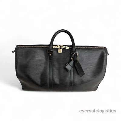 Authentic Louis Vuitton Epi Keepall 45 Noir Black Boston Bag Hand Bag M59152 - Image 1 of 4