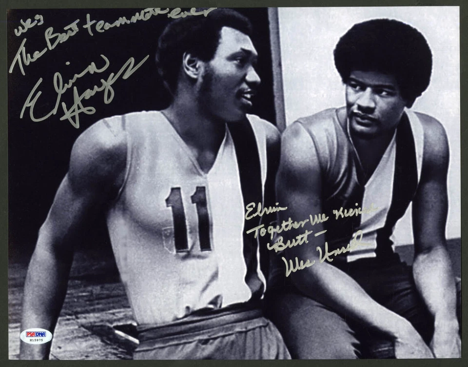 Elvin Hayes Wes Unseld DUAL SIGNED 11x14 Photo +INSC Bullets PSA/DNA AUTOGRAPHED - Image 1 of 1