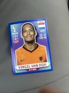 2022 Panini World Cup Qatar Sticker - NED 9 Virgil Van Dijk Blue Border - Picture 1 of 2