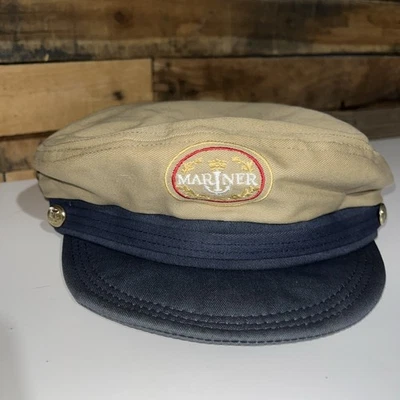 Vintage Abercrombie & Fitch Yachtsman's Mariner Cap Size Extra Large Tan & Navy. - Image 1 of 4