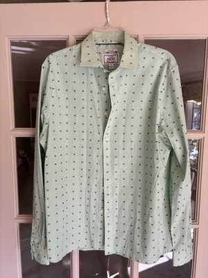 Clásico Jos. A. Camisa Bank Slim Fit Verde y Azul Floral Abotonada Talla Grande. Foto 1 de 4