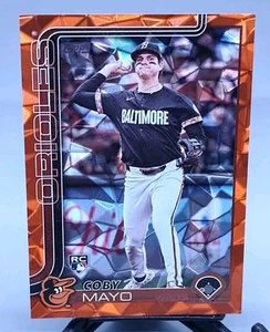 2025 Topps Series 1 Rookie SSP Orange Diamante #20 Coby Mayo #20/25 Orioles - Picture 1 of 12