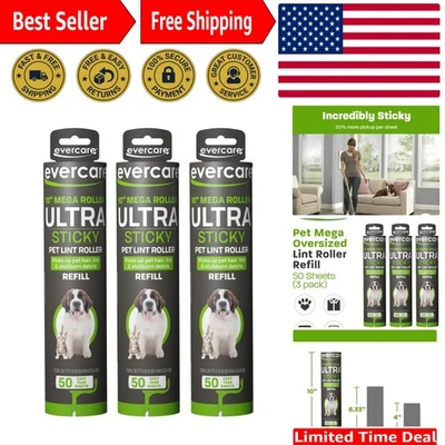 Paquete de recarga de rodillo de pelusa gigante - 150 hojas de adhesivo ultra pegajoso (3 rollos) Foto 1 de 4