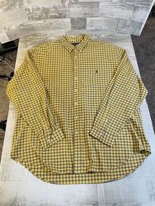Camicia Ralph Lauren uomo 3XLT alta vestibilità classica bottoni manica lunga giallo a quadri - Foto 1 di 8