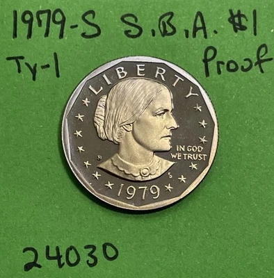 1979 S Susan B Anthony Dollar $1 Gem DCam Proof CN-Clad Type 1  Filled S - Image 1 of 3