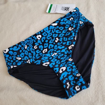 Parte inferior biki reversible para mujer talla grande negra con estampado de animales acuáticos nueva con etiquetas Foto 1 de 4