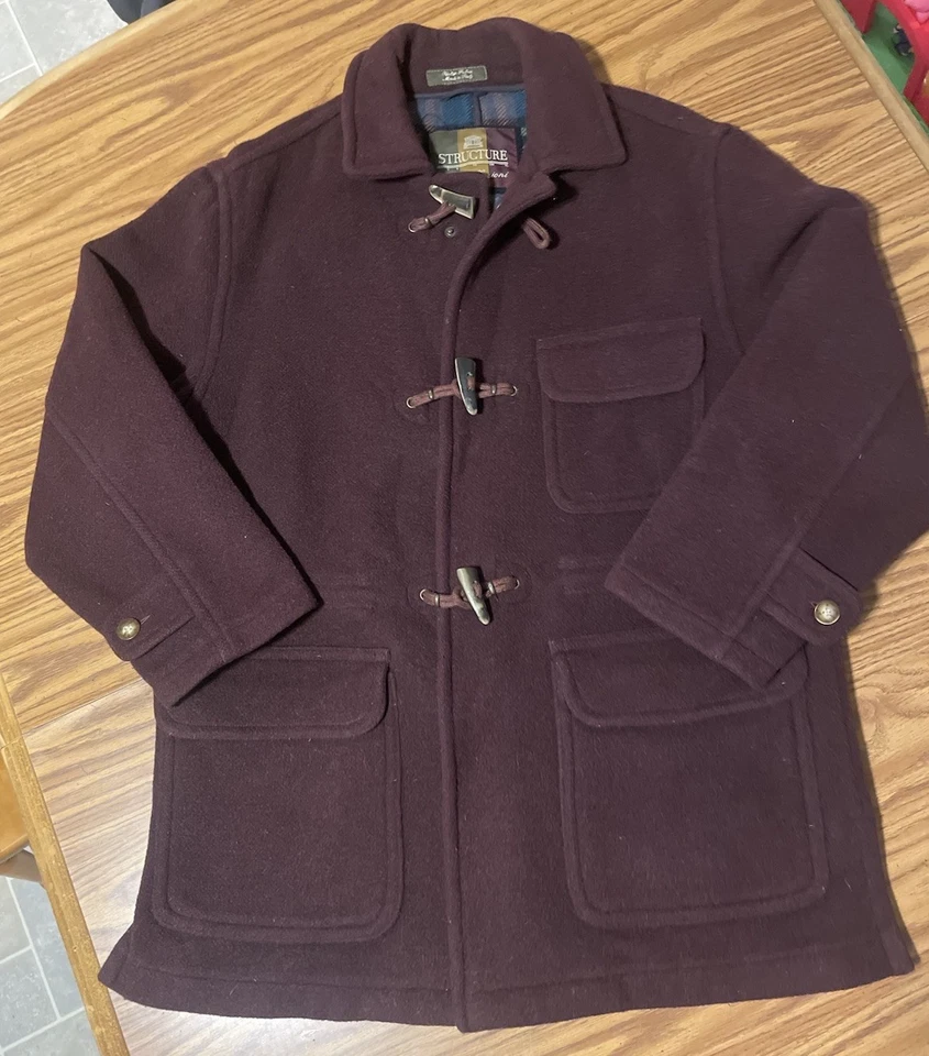 Abrigo de Lana Vintage Structure Le Collezioni Mezcla de Lana Pequeño Exterior Hombres Chaqueta Foto 1 de 4