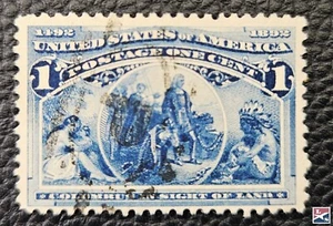 L/S  US Scott 230 Used 1c Columbian 1893 Sharp! Lot C0 - Picture 1 of 2