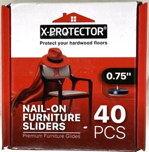 X - Protector 0.75" Round Nail-on Furniture Sliders (40 Pieces) - Picture 1 of 3