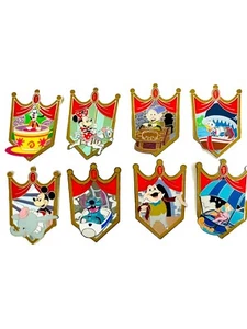 Disney Pins 2024 DLR Fantasyland Mystery Box Complete 8 Pin Set Stitch Mr. Toad - Picture 1 of 3