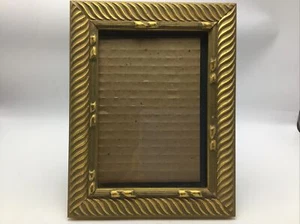 Picture Frame Gold Tone 5" x 7" Tabletop Photo Feathered Brush Strokes - Picture 1 of 8