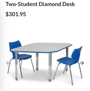 (Lot Of 6) 2 Student Desk Table Diamond Shape Adj Height Crafts School - Picture 1 of 10