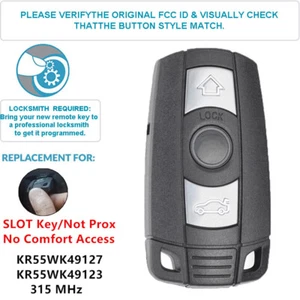 Llavero remoto inteligente No Prox 3 botones 315 MHz para BMW CAS3 3+ 1 3 5 6 7 Series - Imagen 1 de 6
