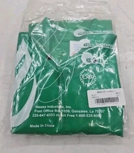 Protective Wear %100 Waterproof Jacket Long Sleeve Green Polyester A8 - Picture 1 of 11