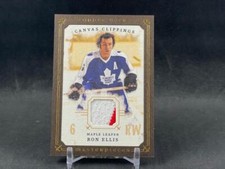 2008-09 UD MASTERPIECES RON ELLIS CC-RE CANVAS CLIPPINGS BROWN JERSEY RELIC