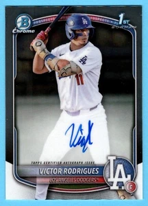Victor Rodrigues 2025 Bowman Chrome 1st Year Prospect Autograph Auto Dodgers #1 - Picture 1 of 2