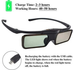 Lunettes actives rechargeables Bluetooth RF 3D pour Samsung 3D TV SSG-5100 Go - Photo 1/6