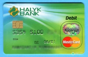 KAZAKHSTAN: RARE Expired MC Chip MASTERCARD debit card of HALYK BANK - Picture 1 of 2