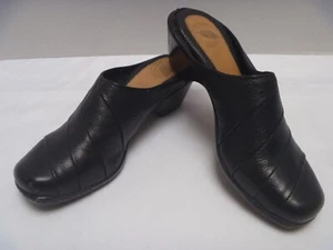 Nurture Black Leather Clogs size 6M Cushioned Insoles Mules NEW - Picture 1 of 7