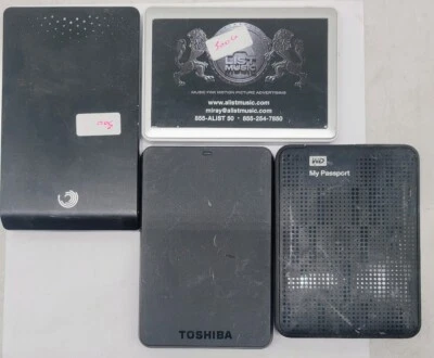 Lot of 4 500GB Portable Hard Drive different brands check the description - Image 1 of 3