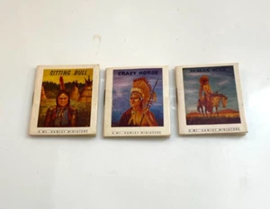 Vintage Mt. Hawley Miniatur Bücher Lot 3 kämpfende Indianerhäuptlinge 1963 - Bild 1 von 4