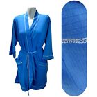 Robe courte enveloppante Earth Angels femme cravate en coton bleu moyen poches avant