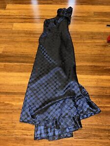 New Ladies Carla Zampatti Blue/black Designer Dress Size 10 Formal