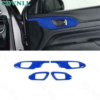 Inner Door Handle Bowl Panel Cover For Jeep Compass 2021-2023 Blue Carbon Fiber - Image 1 of 4