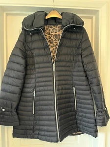 LAUNDRY BY SHELLI SEGAL Black Quilted Hooded Coat. Size Large. RRP £169 - Picture 1 of 3