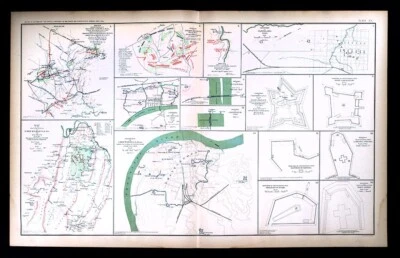 Civil War Map Battles Chattanooga Chickamauga Bristoe Station Knoxville TN Forts - Image 1 of 4