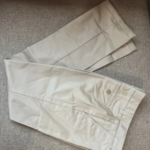 Lands’ End girls 14 Slim uniform pants khaki Chino flat front adjustable waist - Picture 1 of 14