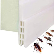 Guarnizione Sottoporta in Gomma, Insonorizzata, Antispiffero, 100cm x 5cm Bianco