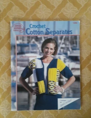 Crochet Cotton Separates Sweaters Skirt 7 Designs 1294 PATTERN/INSTRUCTIONS 2000 - Image 1 of 2