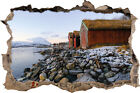 Cote Le Norwegischen Lac Tromso   3D Look Percee Sticker Mural Aufkleber Stic