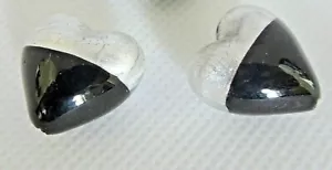 Cuore soffiato perle vetro di Murano lamina argento e nero quantità 2 - Foto 1 di 3