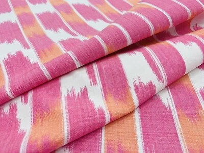 Kravet White Orange Pink Artisanal Ikat Warp Print Fabric 5.10 yds 35490.712 - Image 1 of 3