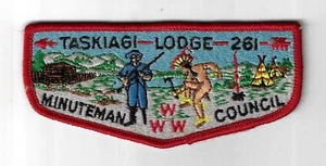 OA Taskiagi Lodge 261 S1 Flap RED Bdr. Minuteman Council 240 Stoneham, MA [TX-24 - Picture 1 of 1