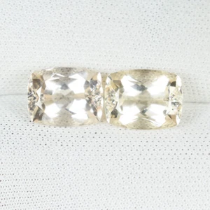 4.48 Cts Best Luster Unheated Natural Yellow Beryl Fancy Cushion Pair...!!!!! - Picture 1 of 2